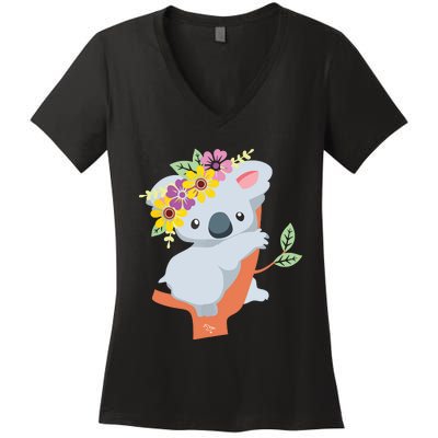 Australian Gift Cute Koala Bear Women's V-Neck T-Shirt