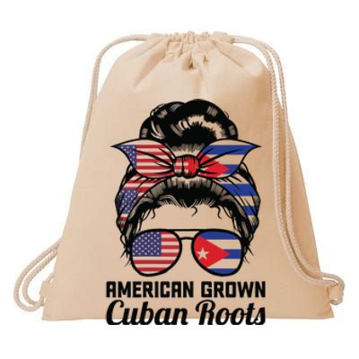 American Grown Cuban Roots Messy Bun Cuba Drawstring Bag