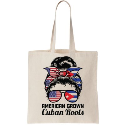 American Grown Cuban Roots Messy Bun Cuba Tote Bag