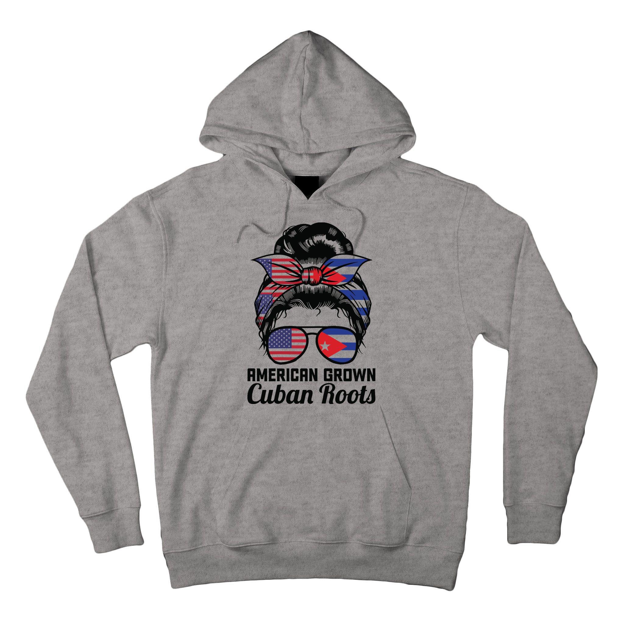 American Grown Cuban Roots Messy Bun Cuba Tall Hoodie