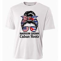 American Grown Cuban Roots Messy Bun Cuba Cooling Performance Crew T-Shirt