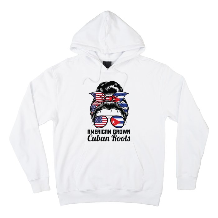 American Grown Cuban Roots Messy Bun Cuba Hoodie