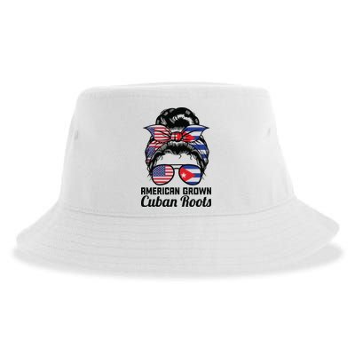American Grown Cuban Roots Messy Bun Cuba Sustainable Bucket Hat