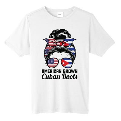 American Grown Cuban Roots Messy Bun Cuba Tall Fusion ChromaSoft Performance T-Shirt