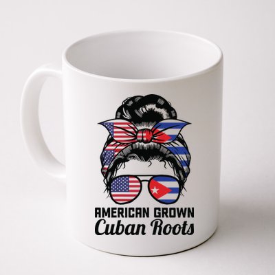 American Grown Cuban Roots Messy Bun Cuba Mug