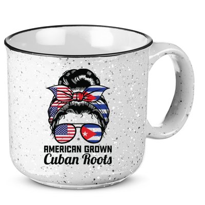 American Grown Cuban Roots Messy Bun Cuba 15oz Campfire Ceramic Mug
