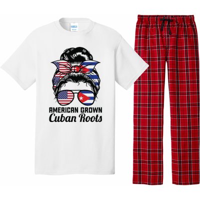 American Grown Cuban Roots Messy Bun Cuba Pajama Set