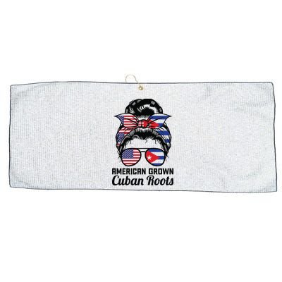 American Grown Cuban Roots Messy Bun Cuba Large Microfiber Waffle Golf Towel