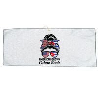 American Grown Cuban Roots Messy Bun Cuba Large Microfiber Waffle Golf Towel
