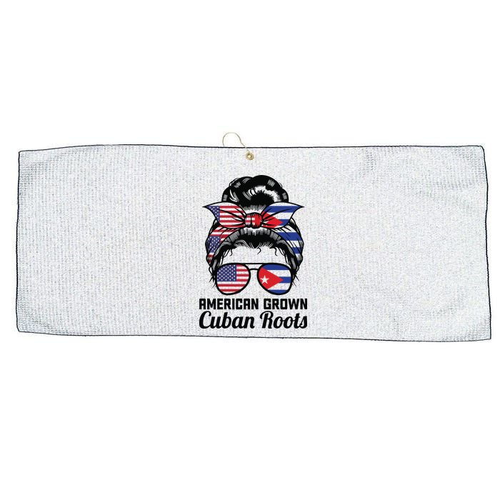 American Grown Cuban Roots Messy Bun Cuba Large Microfiber Waffle Golf Towel