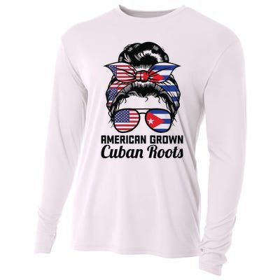 American Grown Cuban Roots Messy Bun Cuba Cooling Performance Long Sleeve Crew