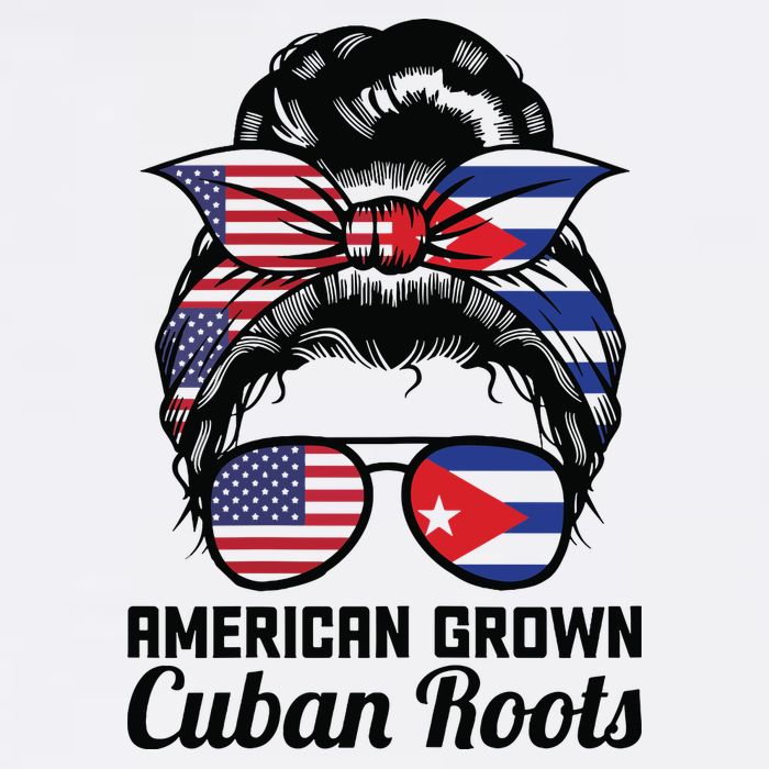 American Grown Cuban Roots Messy Bun Cuba Youth Performance Sprint T-Shirt