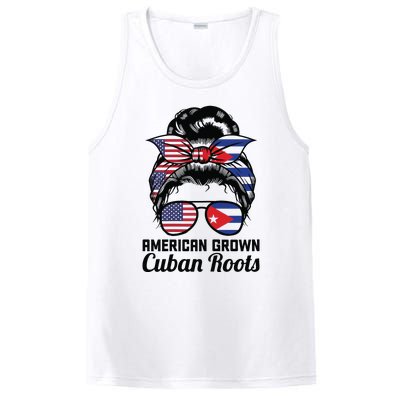 American Grown Cuban Roots Messy Bun Cuba PosiCharge Competitor Tank