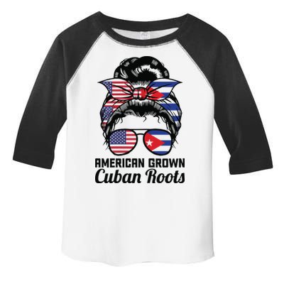 American Grown Cuban Roots Messy Bun Cuba Toddler Fine Jersey T-Shirt