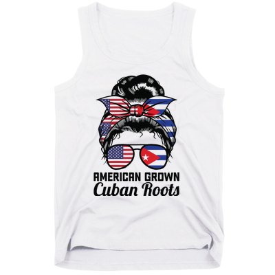 American Grown Cuban Roots Messy Bun Cuba Tank Top