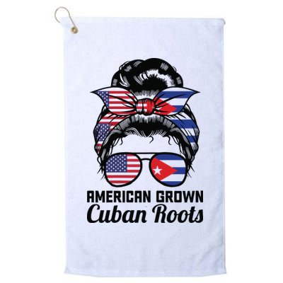 American Grown Cuban Roots Messy Bun Cuba Golf Towel