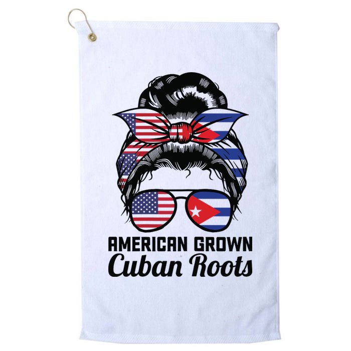 American Grown Cuban Roots Messy Bun Cuba Golf Towel