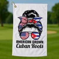 American Grown Cuban Roots Messy Bun Cuba Golf Towel