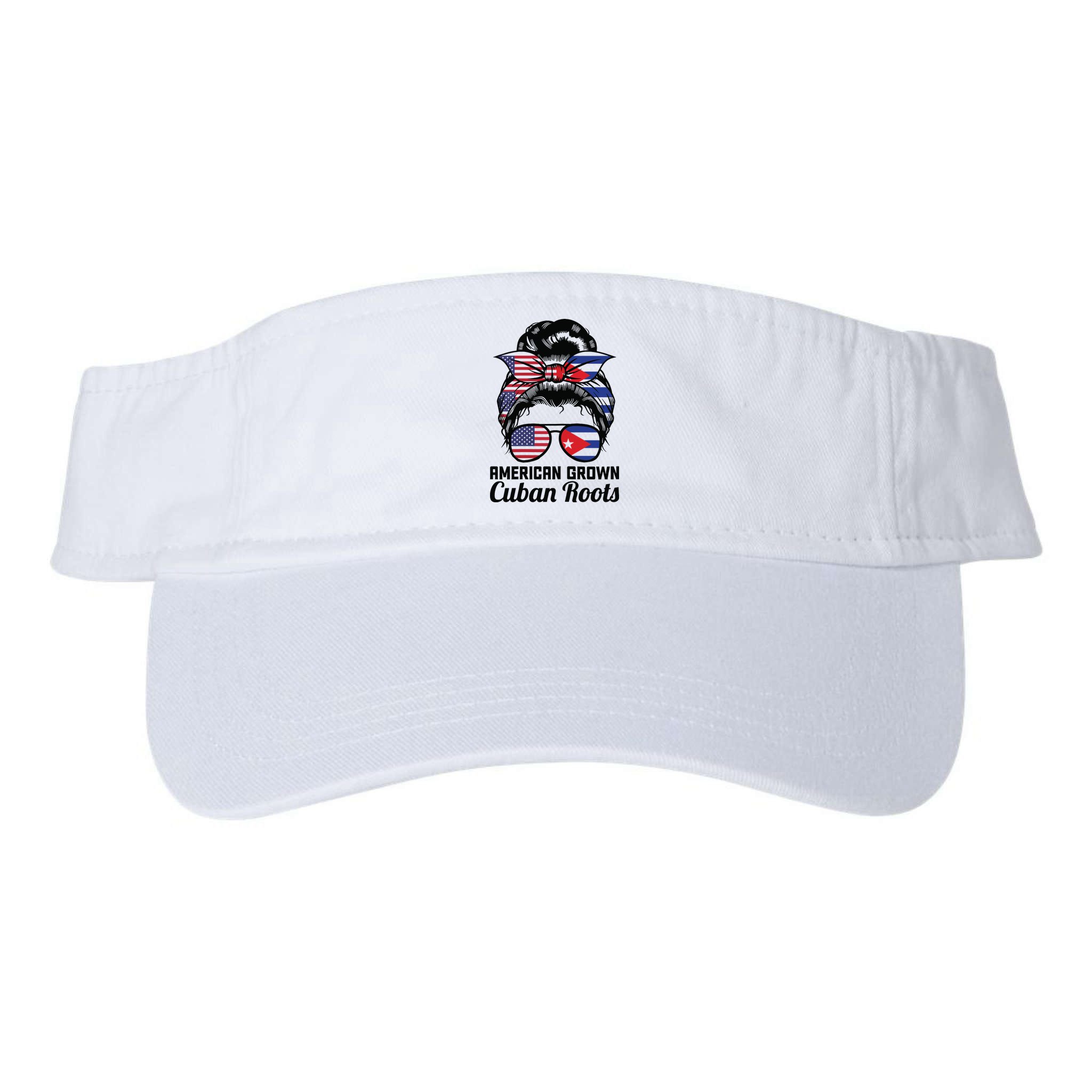 American Grown Cuban Roots Messy Bun Cuba Visor