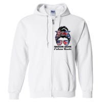 American Grown Cuban Roots Messy Bun Cuba Full Zip Hoodie