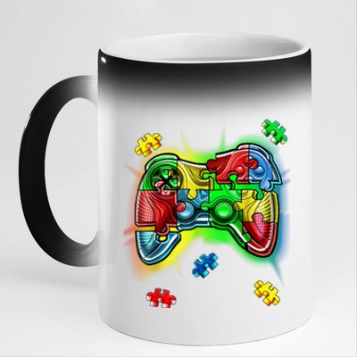 Autism Gamer Controller 11oz Black Color Changing Mug