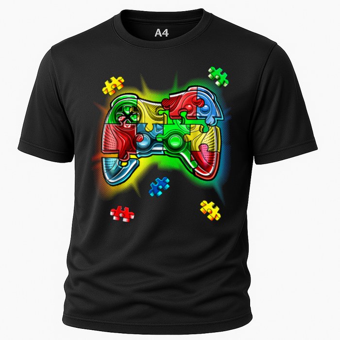 Autism Gamer Controller Cooling Performance Crew T-Shirt