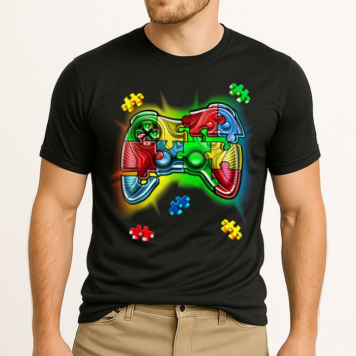 Autism Gamer Controller Cooling Performance Crew T-Shirt