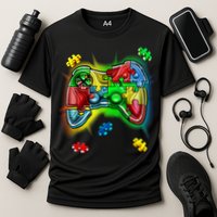 Autism Gamer Controller Cooling Performance Crew T-Shirt