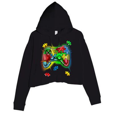 Autism Gamer Controller Crop Fleece Hoodie