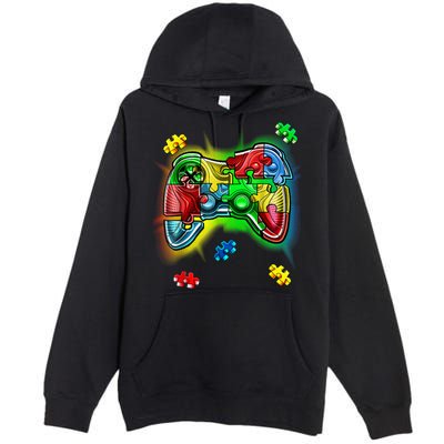 Autism Gamer Controller Premium Pullover Hoodie