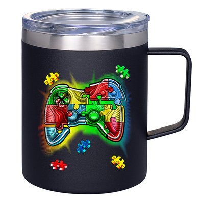 Autism Gamer Controller 12oz Stainless Steel Coffee Mug