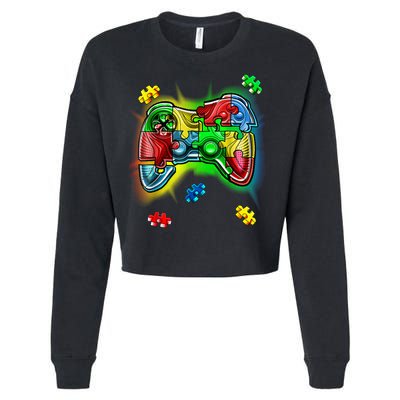 Autism Gamer Controller Cropped Pullover Crew