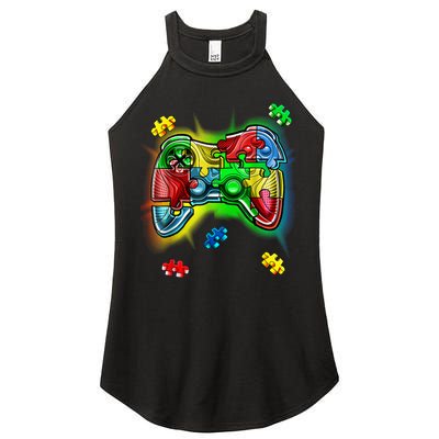Autism Gamer Controller Women's Perfect Tri Rocker Tank