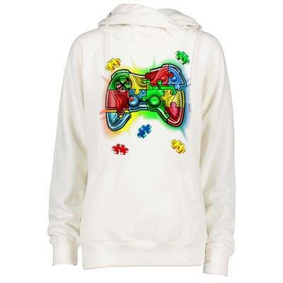 Autism Gamer Controller Womens Funnel Neck Pullover Hood