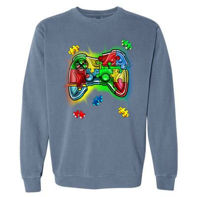 Autism Gamer Controller Garment-Dyed Sweatshirt