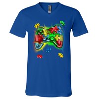 Autism Gamer Controller V-Neck T-Shirt