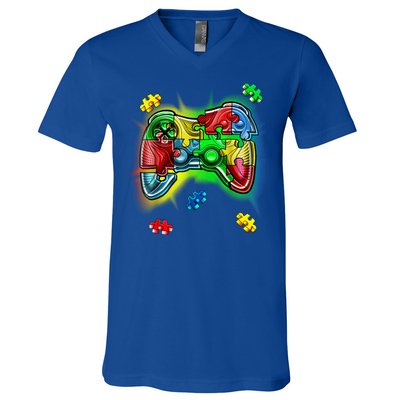 Autism Gamer Controller V-Neck T-Shirt