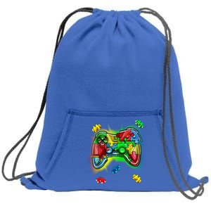 Autism Gamer Controller Sweatshirt Cinch Pack Bag