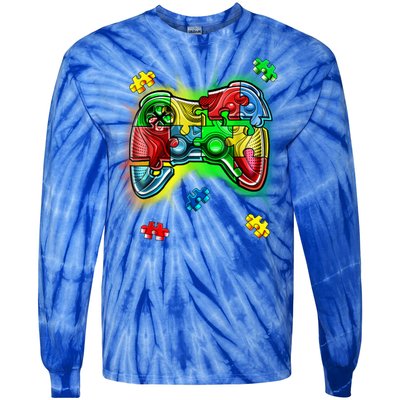 Autism Gamer Controller Tie-Dye Long Sleeve Shirt