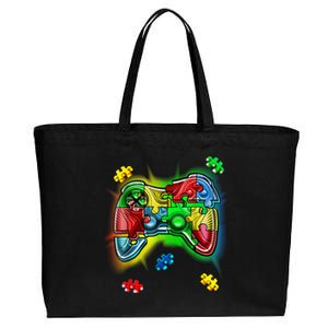 Autism Gamer Controller Cotton Canvas Jumbo Tote