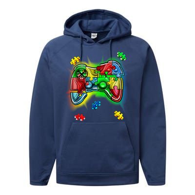 Autism Gamer Controller Performance Fleece Hoodie