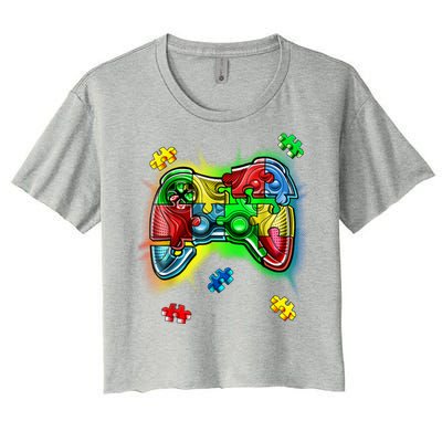 Autism Gamer Controller Women's Crop Top Tee