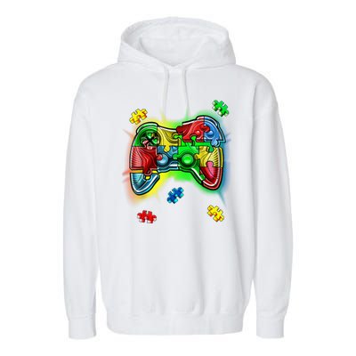 Autism Gamer Controller Garment-Dyed Fleece Hoodie