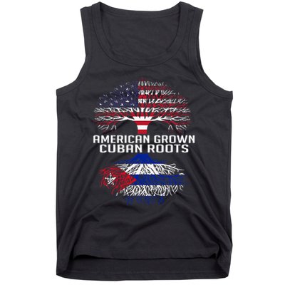 American Grown Cuban Roots Proud Cuban Roots Cuba Flag Tank Top