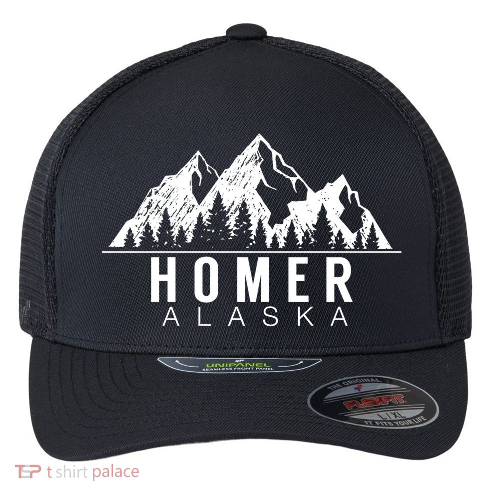 Alaska Gifgift Cool Gift Homer Alaska Gift Flexfit Unipanel Trucker Cap