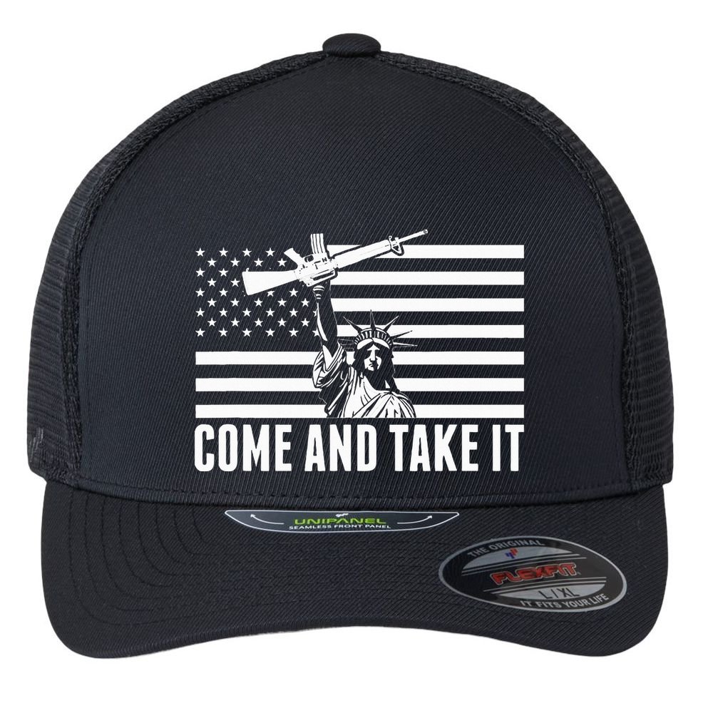 Anti Gun Control Ammo Flag T 2nd Amendment Flexfit Unipanel Trucker Cap