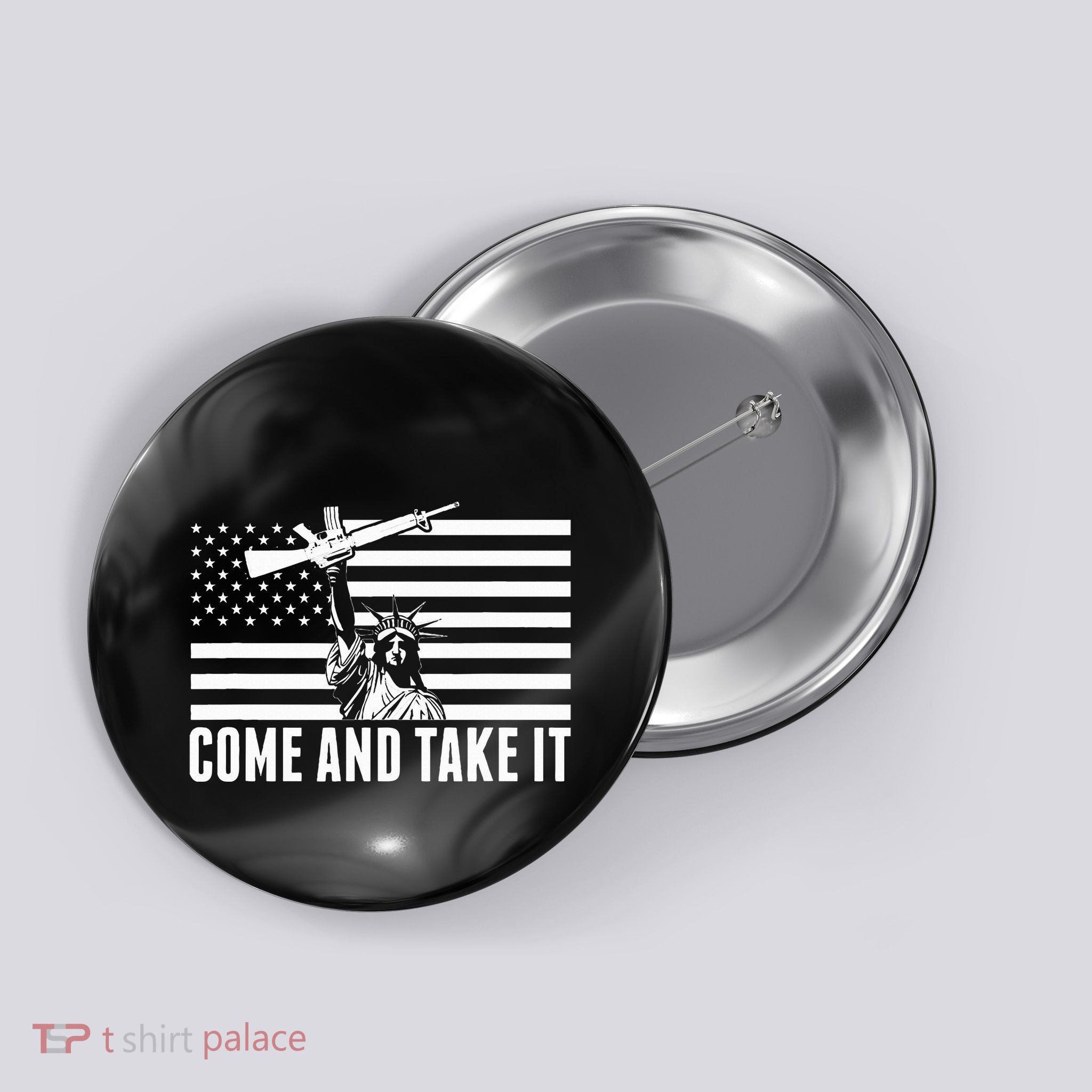 Anti Gun Control Ammo Flag T 2nd Amendment Button
