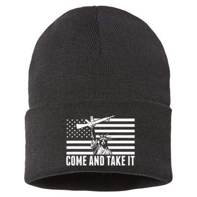 Anti Gun Control Ammo Flag T 2nd Amendment Sustainable Knit Beanie