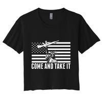 Anti Gun Control Ammo Flag T 2nd Amendment Women's Crop Top Tee