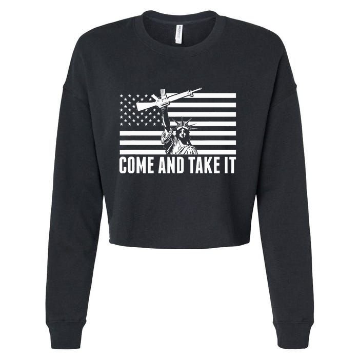 Anti Gun Control Ammo Flag T 2nd Amendment Cropped Pullover Crew